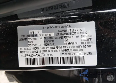 2021 Mazda Cx-5 Grand Touring z USA, uszkodzony, nr VIN JM3KFADMXM1340533